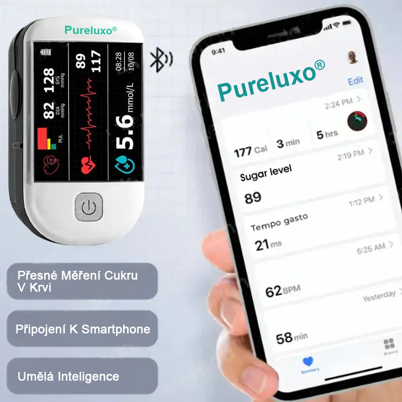 Pureluxo® další generace inteligentního, multifunkčního, neinvazivního laserového glukometru 👩‍💼 [99,9% přesnost] 🍀