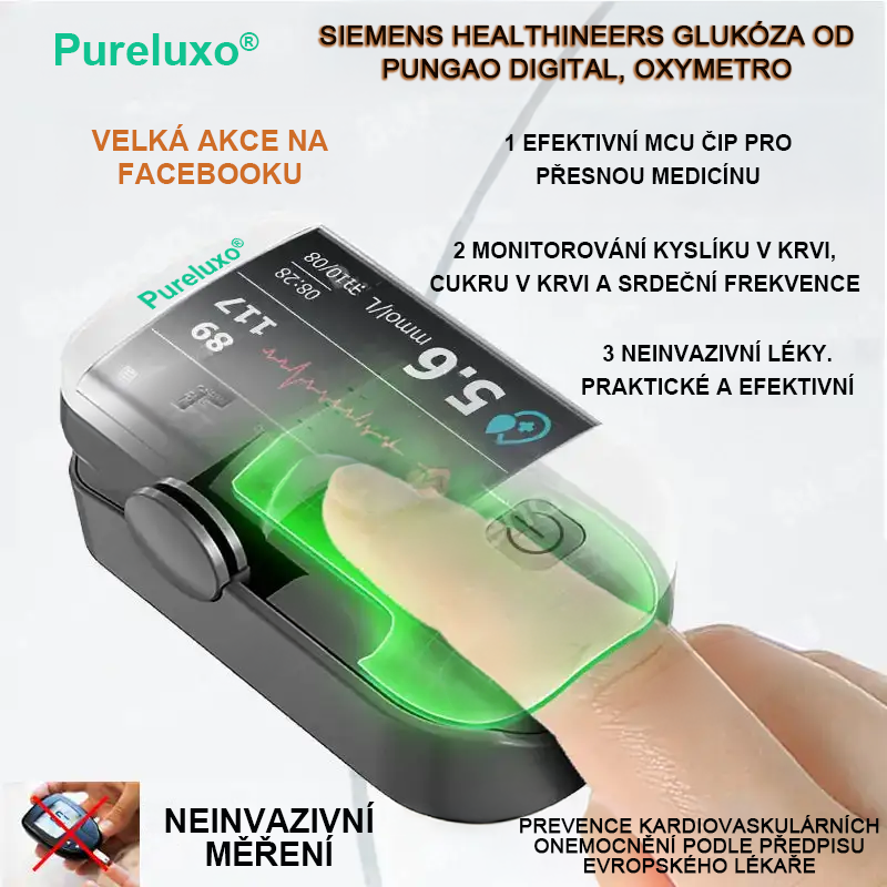 Pureluxo® další generace inteligentního, multifunkčního, neinvazivního laserového glukometru 👩‍💼 [99,9% přesnost] 🍀